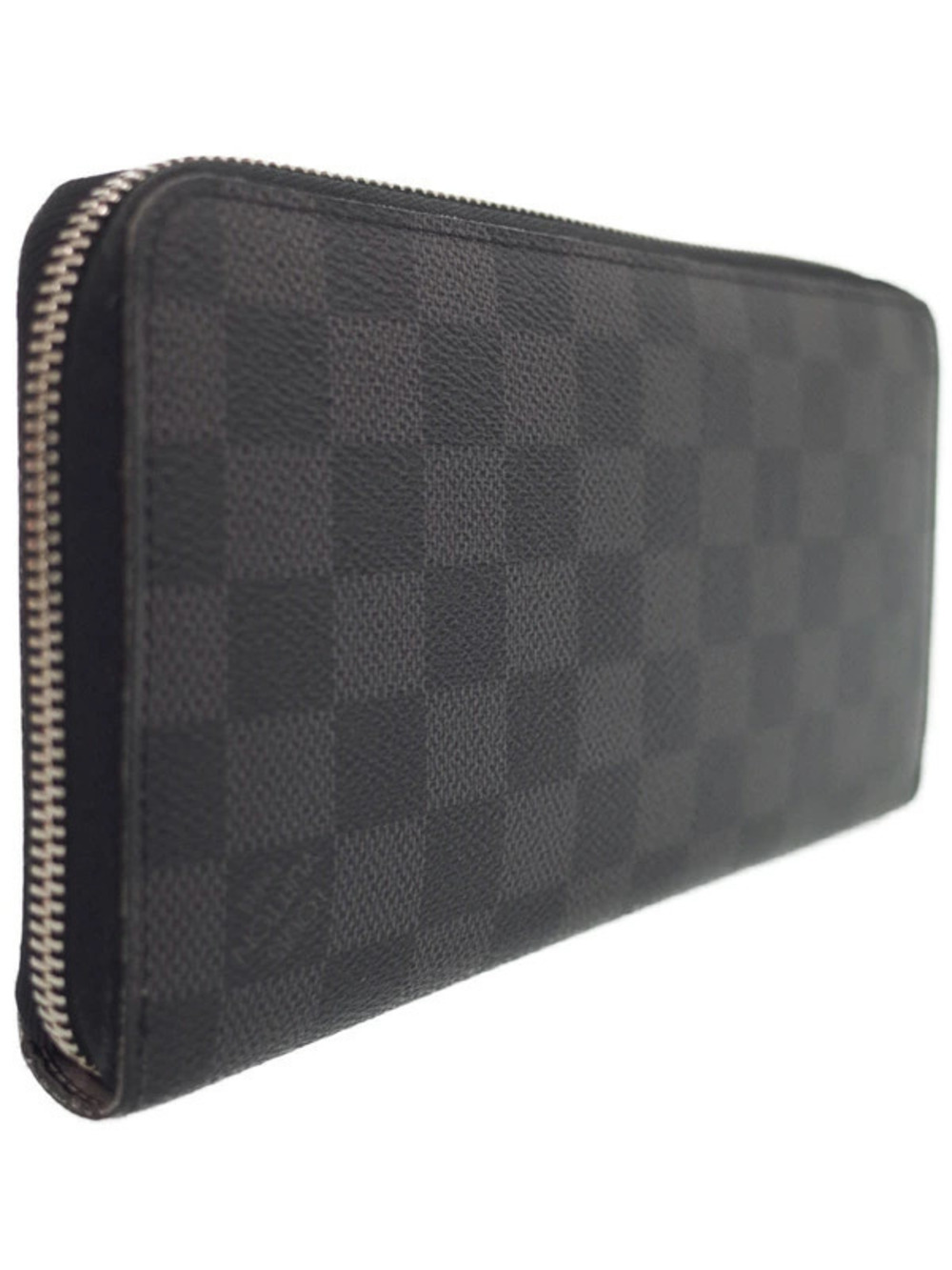 Louis Vuitton Trunk Lock Black Damier Wallet Organizer Long Zippy Graphite Black